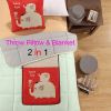 Fasisa Throw Pillow for Sofa & Blanket 2 in 1, Textured Decorative Square Pillow Case with Insert 18