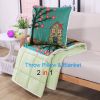 Fasisa Throw Pillow for Sofa & Blanket 2 in 1, Textured Decorative Square Pillow Case with Insert 18