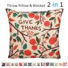 Fasisa Throw Pillow for Sofa & Blanket 2 in 1, Textured Decorative Square Pillow Case with Insert 18