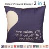 Fasisa Throw Pillow for Sofa & Blanket 2 in 1, Textured Decorative Square Pillow Case with Insert 18