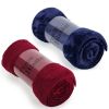 JML Throw Blankets for Couch, Fleece Throw Blanket 2 Pack,Super Soft,Pet,Travel,Home,Bed,Chair Decor- Burgundy, Navy