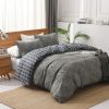 JML Duvet Cover, 3 Piece Duvet Cover Set, Soft Breathable Brushed Microfiber, gray