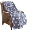JML Flannel Blanket Sofa Couch Throw Blanket Super Soft,Pet,Travel,Home,Bed,Chair Decor- Polka Dots Grey