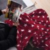 JML Flannel Blanket Sofa Couch Throw Blanket Super Soft,Pet,Travel,Home,Bed,Chair Decor- Star Red