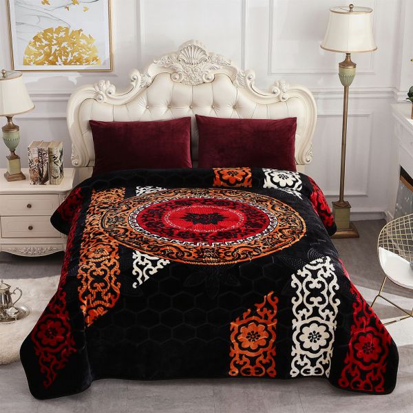 JML Fleece Blanket King Size, Heavy Korean Mink Blanket 85 X 95 Inches- 9 Lbs, Single Ply, Soft and Warm, Thick Raschel Printed Mink Blanket for Autumn,Winter,Bed,Home,Gifts, Printed Pattern
