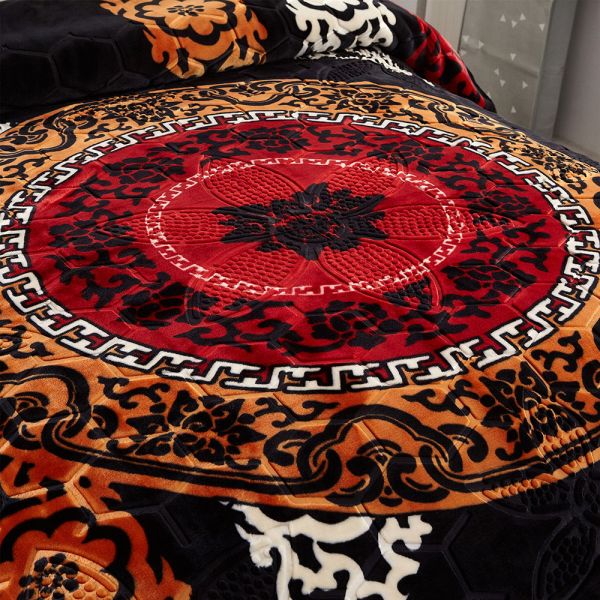 JML Fleece Blanket King Size, Heavy Korean Mink Blanket 85 X 95 Inches- 9 Lbs, Single Ply, Soft and Warm, Thick Raschel Printed Mink Blanket for Autumn,Winter,Bed,Home,Gifts, Printed Pattern