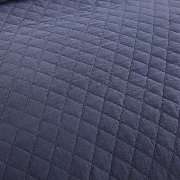 JML Quilts, Stone Washed Microfiber 3 Pieces Bedspreads Coverlet with Ruffle - Super Soft, Oversized Vintage Quilt Set, Navy Blue