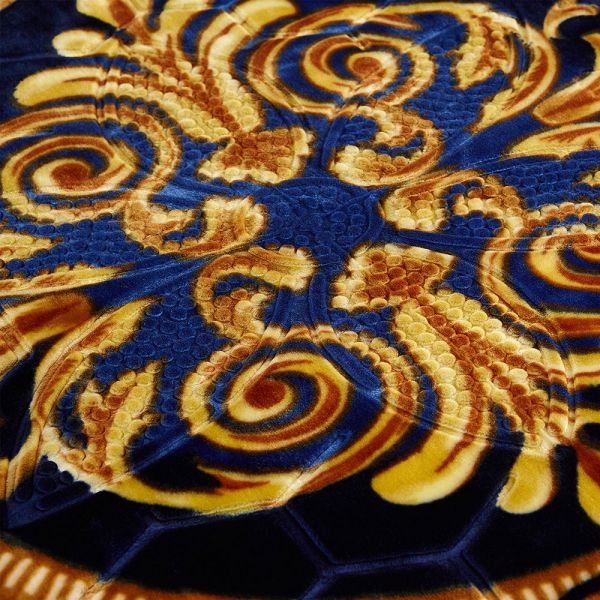 JML Fleece Blanket King Size, Heavy Korean Mink Blanket 85 X 95 Inches- 9 Lbs, Single Ply, Soft and Warm, Thick Raschel Printed Mink Blanket for Autumn,Winter,Bed,Home,Gifts, Navy