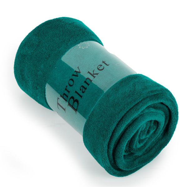 JML Flannel Blanket Sofa Couch Throw Blanket Super Soft,Pet,Travel,Home,Bed,Chair Decor- Teal