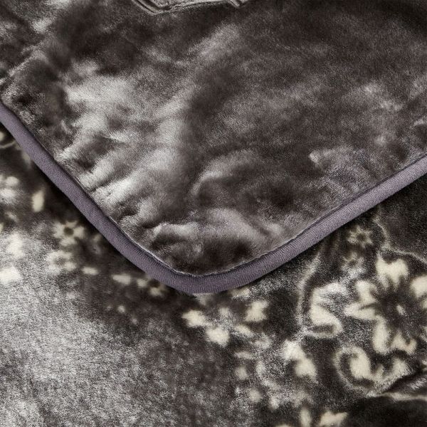 JML Fleece Blanket King Size, Heavy Korean Mink Blanket 85 X 95 Inches- 9 Lbs, Single Ply, Soft and Warm, Thick Raschel Printed Mink Blanket for Autumn,Winter,Bed,Home,Gifts, Dark gray