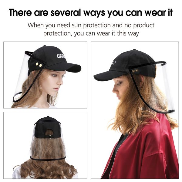 10 Pack All-Round Protection Hat Shield, Compatible with Baseball Cap, Anti-Fog Clear Film Protect Full Face