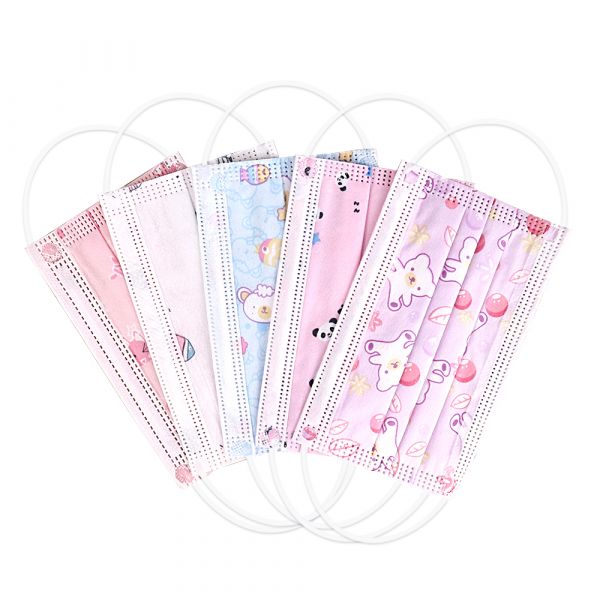 Disposable Kids Mask 3 Layer Protection 20 pcs-Girl