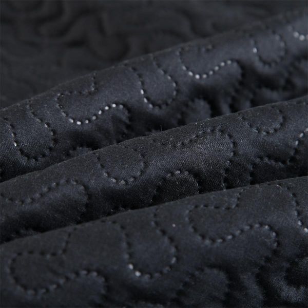 JML Quilt King Size Set 3-Piece Bedspread Coverlet with Shams Soft Brushed Microfiber, Lightweight Hypoallergenic All-Season Quilt Bedding (Black)