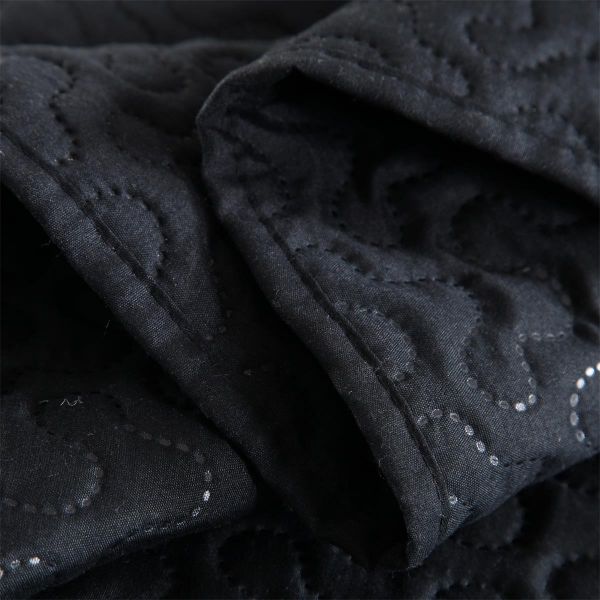 JML Quilt King Size Set 3-Piece Bedspread Coverlet with Shams Soft Brushed Microfiber, Lightweight Hypoallergenic All-Season Quilt Bedding (Black)