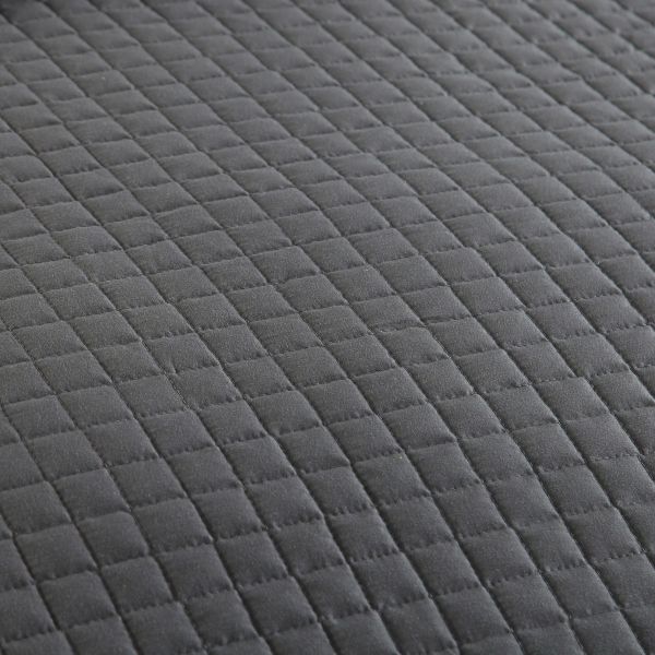 JML Quilt Set 3 Piece Reversible Bedspread with Pillow Shams, Plaid Stitched Pattern, Soft Lightweight No Fading and Shrink Resistant Microfiber Coverlet (Charcoal Gray/Lime Green)