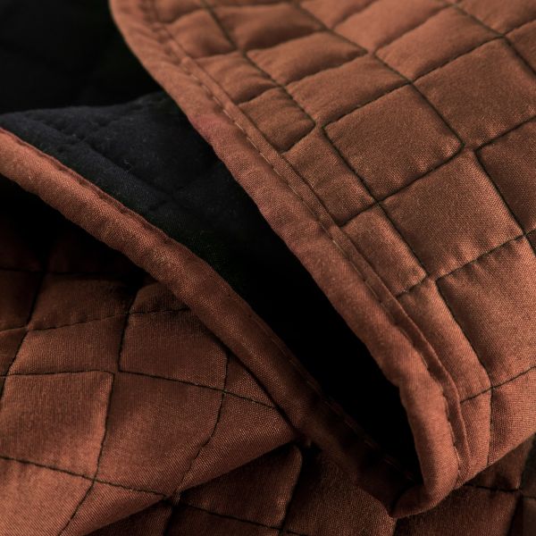 JML Quilt Set, 3 Piece Bedspreads Queen Size - Reversible Plaid Design - Brushed Microfiber Coverlet Set for All Season, Soft Lightweight and Shrink Resistant (Black/Mocha Bisque)