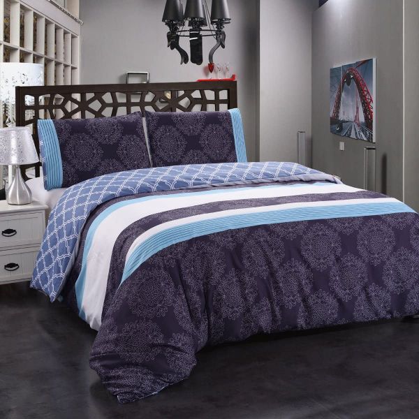 JML Duvet Cover, 3 Piece Duvet Cover Set, Soft Breathable Brushed Microfiber, black