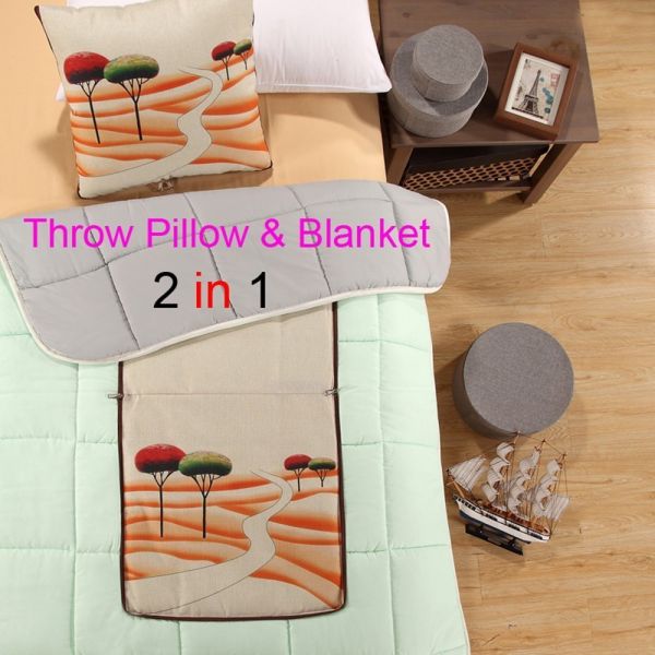 Fasisa Throw Pillow for Sofa & Blanket 2 in 1, Textured Decorative Square Pillow Case with Insert 18