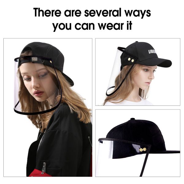10 Pack All-Round Protection Hat Shield, Compatible with Baseball Cap, Anti-Fog Clear Film Protect Full Face