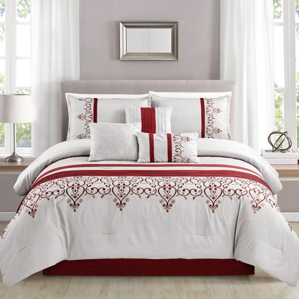 MERRY HOME Bedding Comforter Sets - Bed in A Bag King Size Comforter Set with Sheets, 7 Pieces Comforter Set Soft and Comfortable for All Season