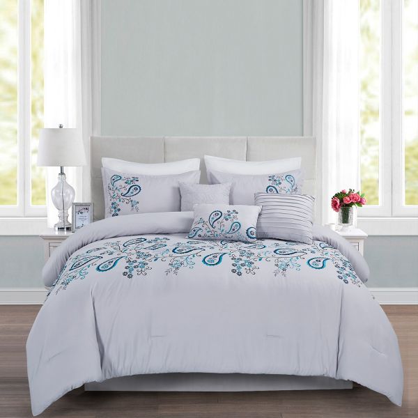 MERRY HOME Bedding Comforter Sets - Bed in A Bag King Size Comforter Set with Sheets, 7 Pieces Comforter Set Soft and Comfortable for All Season