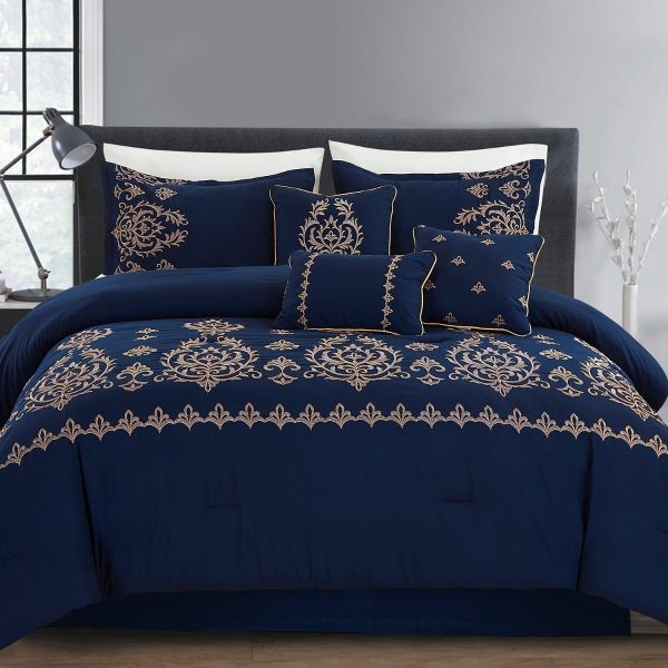 MERRY HOME Bedding Comforter Sets - Bed in A Bag King Size Comforter Set with Sheets, 7 Pieces Comforter Set Soft and Comfortable for All Season