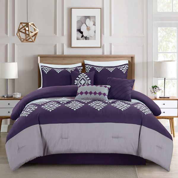 MERRY HOME Bedding Comforter Sets - Bed in A Bag King Size Comforter Set with Sheets, 7 Pieces Comforter Set Soft and Comfortable for All Season