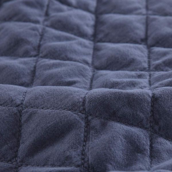 JML Quilts, Stone Washed Microfiber 3 Pieces Bedspreads Coverlet with Ruffle - Super Soft, Oversized Vintage Quilt Set, Navy Blue