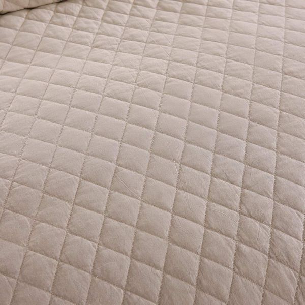 JML Quilts, Stone Washed Microfiber 3 Pieces Bedspreads Coverlet with Ruffle - Super Soft, Oversized Vintage Quilt Set, Beige
