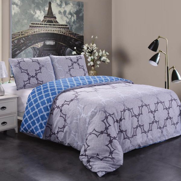 JML Duvet Cover, 3 Piece Duvet Cover Set, Soft Breathable Brushed Microfiber, royal blue