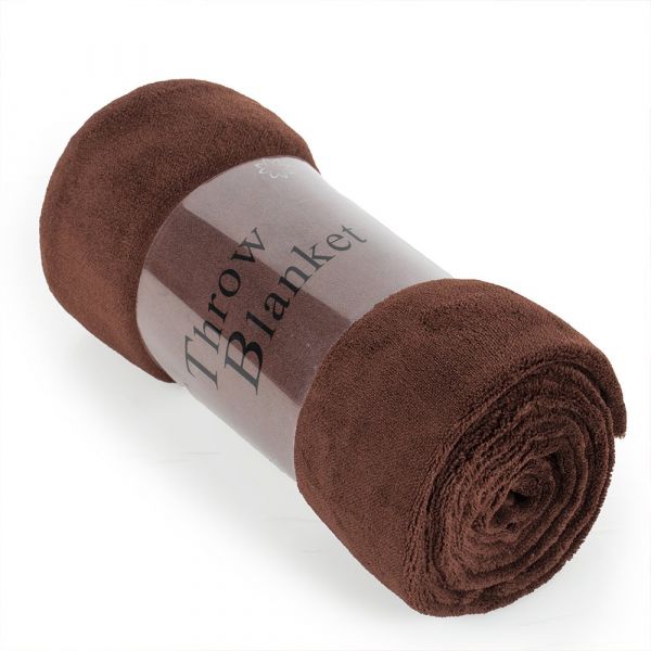 JML Flannel Blanket Sofa Couch Throw Blanket Super Soft,Pet,Travel,Home,Bed,Chair Decor- Coffee