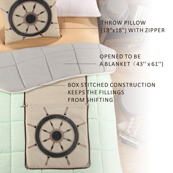 Fasisa Throw Pillow for Sofa & Blanket 2 in 1, Textured Decorative Square Pillow Case with Insert 18