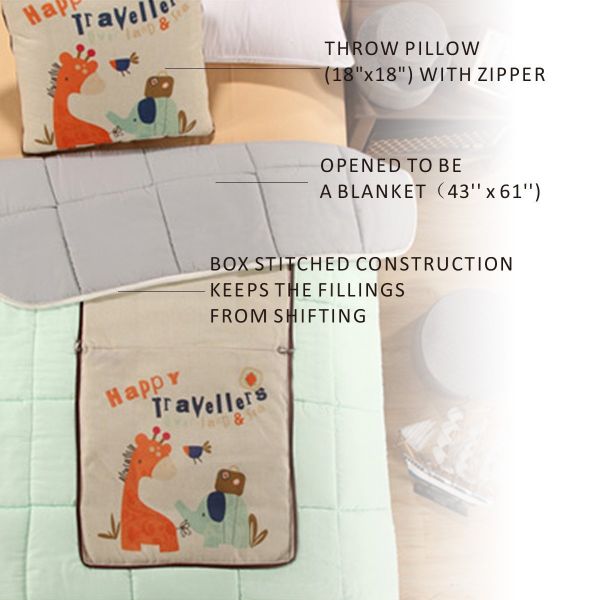 Fasisa Throw Pillow for Sofa & Blanket 2 in 1, Textured Decorative Square Pillow Case with Insert 18
