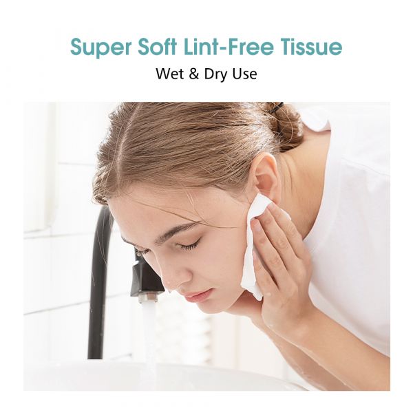 Cotton Facial Tissue 2 Pack, Extra Thick 120 Sheets Super Soft Makeup Tissues, Bubble Embossed, Fluorescer-free, Lint-free, Bathroom Tissue for Sensitive Skin