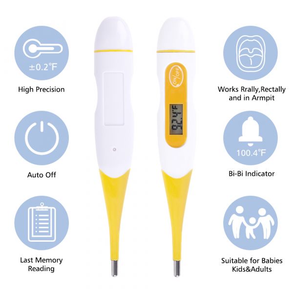 JML Digital Thermometer For Fever, Oral，Rectal and Underarm Use - Easy Accurate and Fast Reading 60-Second Medical Thermomether