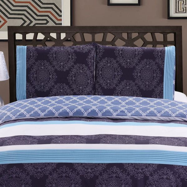 JML Duvet Cover, 3 Piece Duvet Cover Set, Soft Breathable Brushed Microfiber, black