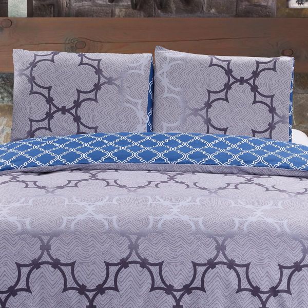 JML Duvet Cover, 3 Piece Duvet Cover Set, Soft Breathable Brushed Microfiber, royal blue