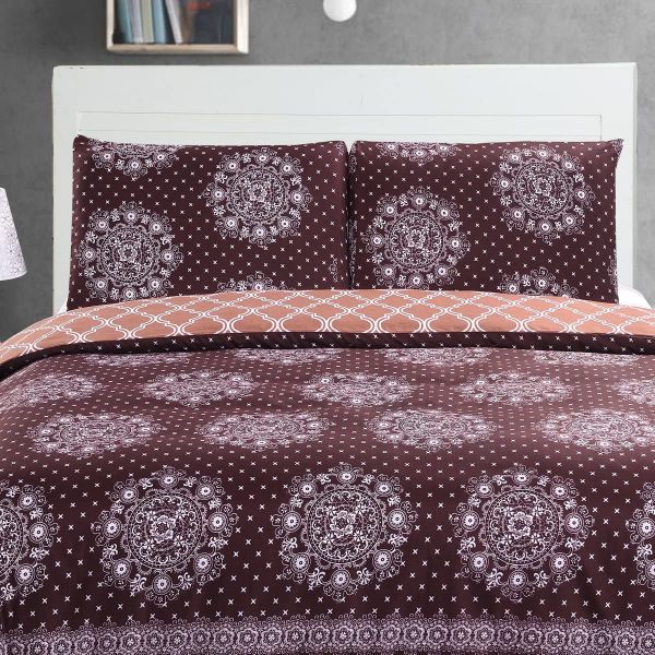 JML Duvet Cover, 3 Piece Duvet Cover Set, Soft Breathable Brushed Microfiber, coffee