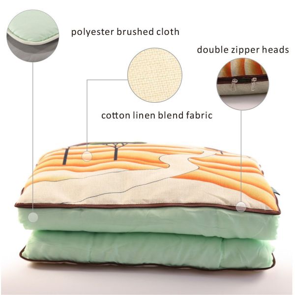 Fasisa Throw Pillow for Sofa & Blanket 2 in 1, Textured Decorative Square Pillow Case with Insert 18
