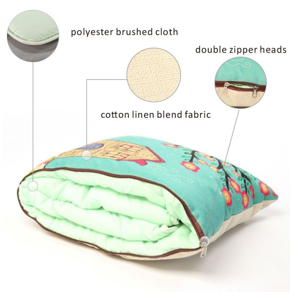 Fasisa Throw Pillow for Sofa & Blanket 2 in 1, Textured Decorative Square Pillow Case with Insert 18