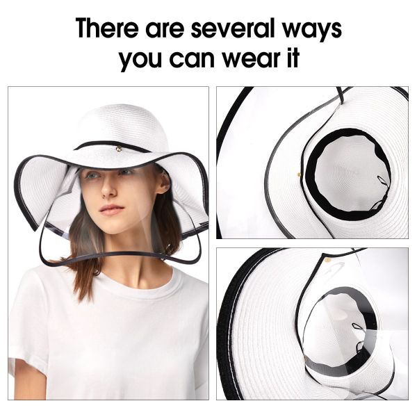 10 Pack All-Round Protection Hat Shield, Compatible with Baseball Cap, Anti-Fog Clear Film Protect Full Face