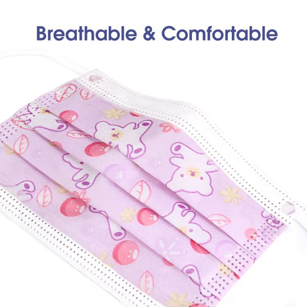 Disposable Kids Mask 3 Layer Protection 20 pcs-Girl