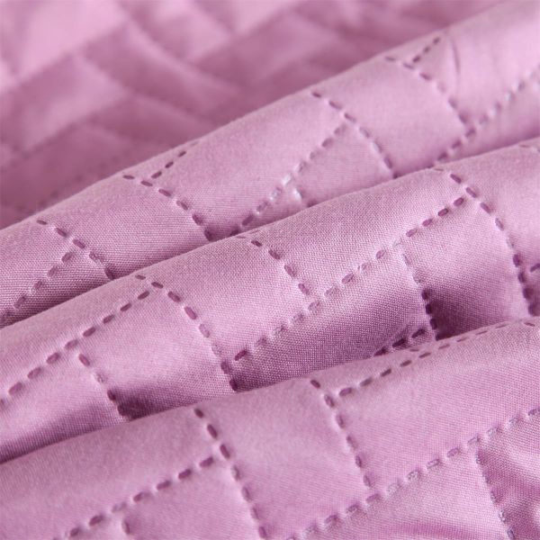 JML Quilt Set 3-Piece Bedspread Coverlet with Shams - Soft Brushed Microfiber, Lightweight Hypoallergenic All-Season Quilt Bedding (Pastel Lavender)