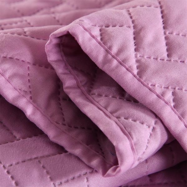 JML Quilt Set 3-Piece Bedspread Coverlet with Shams - Soft Brushed Microfiber, Lightweight Hypoallergenic All-Season Quilt Bedding (Pastel Lavender)