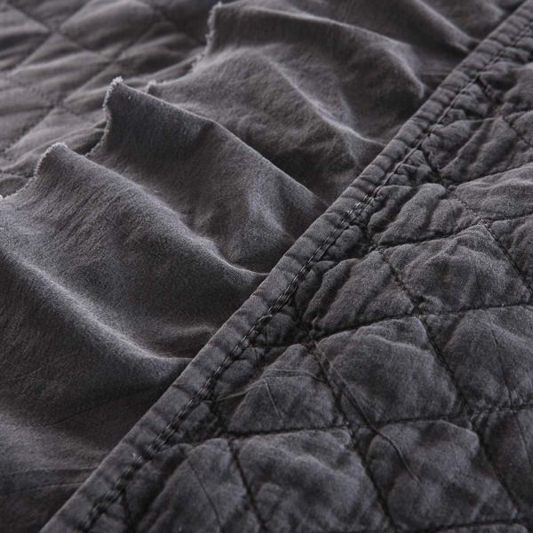 JML Quilts, Stone Washed Microfiber 3 Pieces Bedspreads Coverlet with Ruffle - Super Soft, Oversized Vintage Quilt Set, Grey