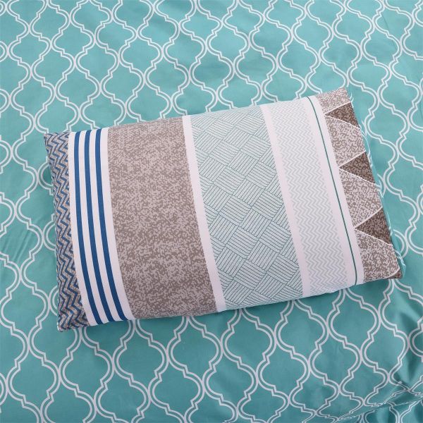 JML Duvet Cover, 3 Piece Duvet Cover Set, Soft Breathable Brushed Microfiber, blue