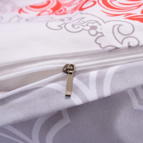 JML Duvet Cover, 3 Piece Duvet Cover Set, Soft Breathable Brushed Microfiber, rose red