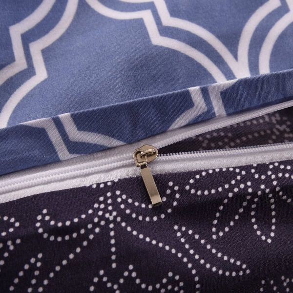 JML Duvet Cover, 3 Piece Duvet Cover Set, Soft Breathable Brushed Microfiber, black