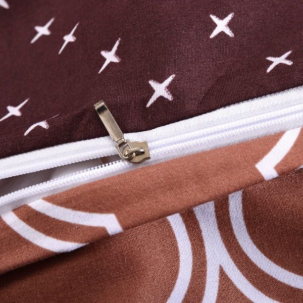 JML Duvet Cover, 3 Piece Duvet Cover Set, Soft Breathable Brushed Microfiber, coffee