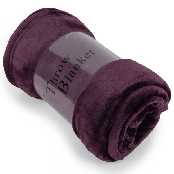 JML Flannel Blanket Sofa Couch Throw Blanket Super Soft,Pet,Travel,Home,Bed,Chair Decor- Purple